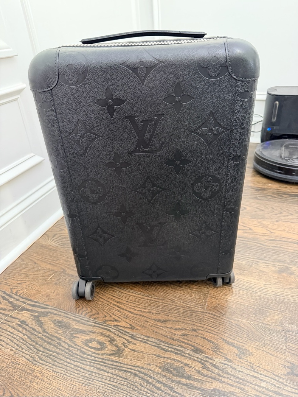 Louis Vuitton Black Embossed Monogram Rolling Carry-On